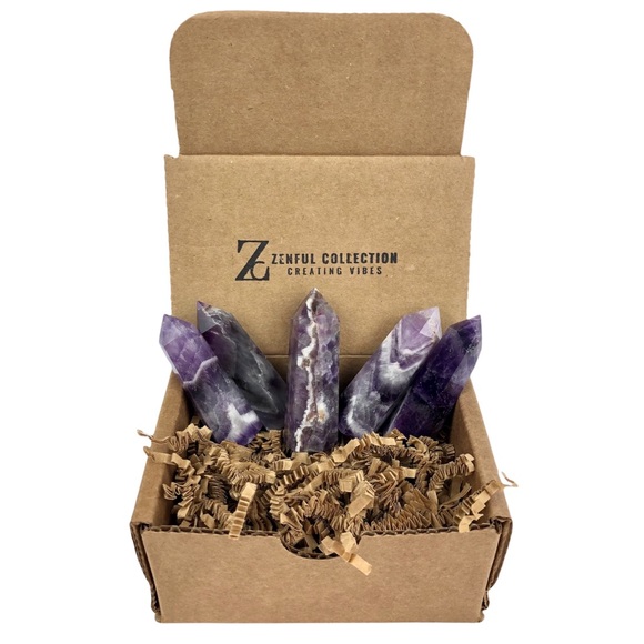 Dream Amethyst Stone Healing Crystal Pyramid Tower Wand Point Obelisk Rock - Picture 7 of 9